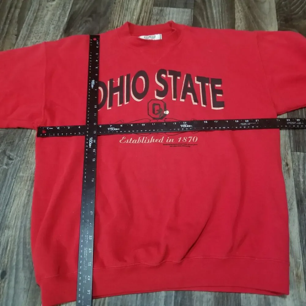 Vintage 90s 20 20 HVYWT Sweater Size L *Made in USA‎ Chopped Sleeves Ohio State